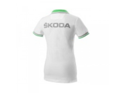 Женская рубашка поло Skoda Women’s Polo Shirt, White, артикул 81171XS от VAG Женская рубашка поло Skoda Women’s Polo Shirt, White, артикул 81171XS